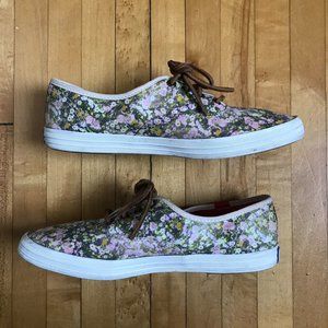 Floral Keds with Leather Laces